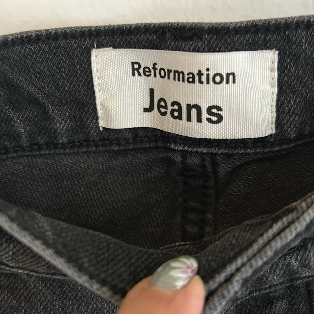 Reformation Erie Wash Skinny Jeans Washed Black - Picture 6 of 9